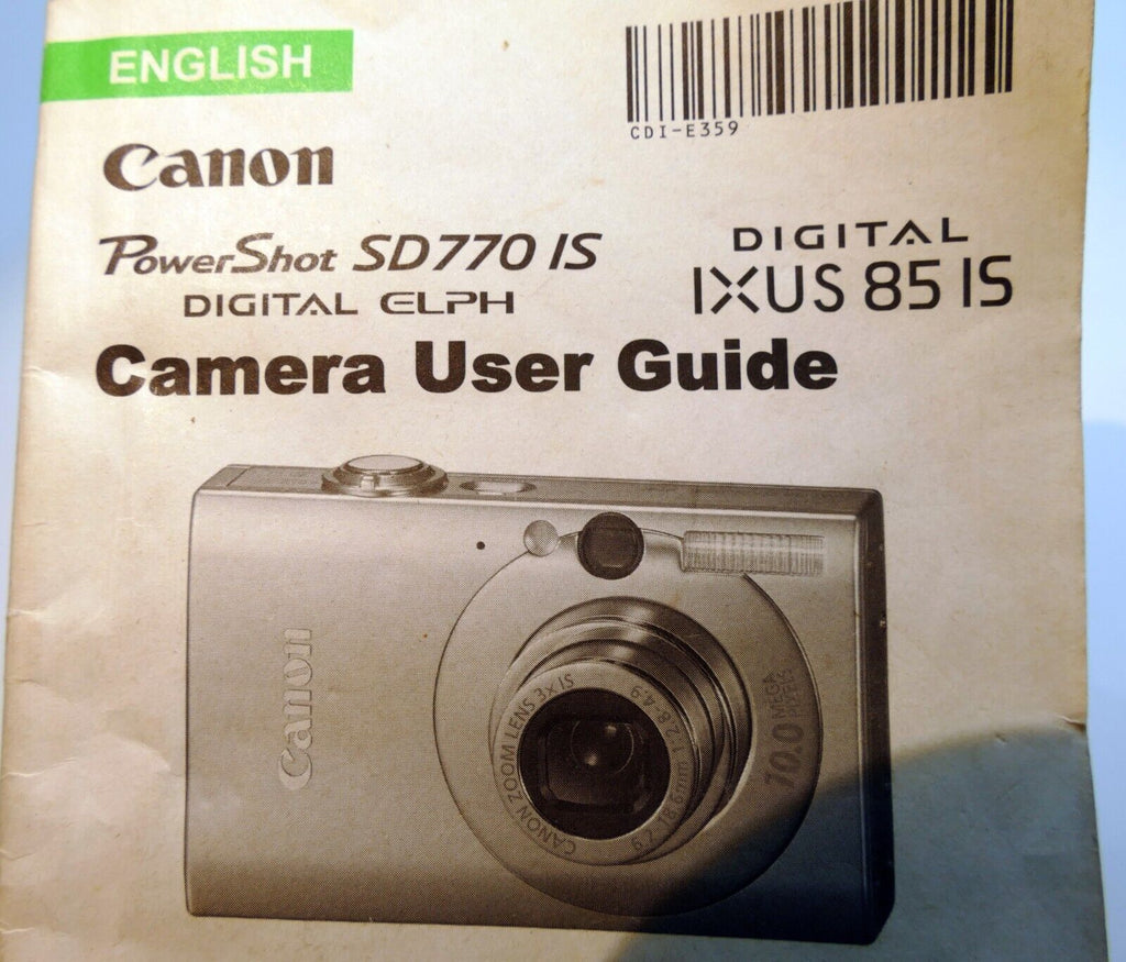Canon Elph SD770 IS Digital IXUS Camera User's Manual Instruction Guide