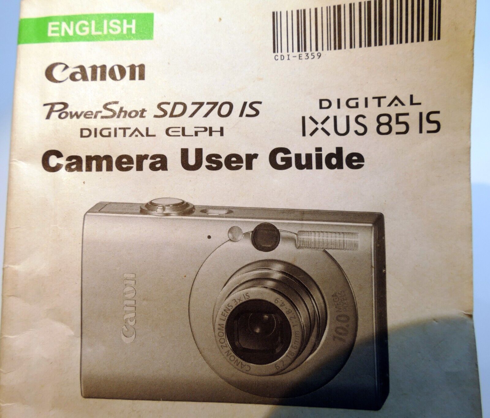 Canon Elph SD770 IS Digital IXUS Camera User's Manual Instruction Guide