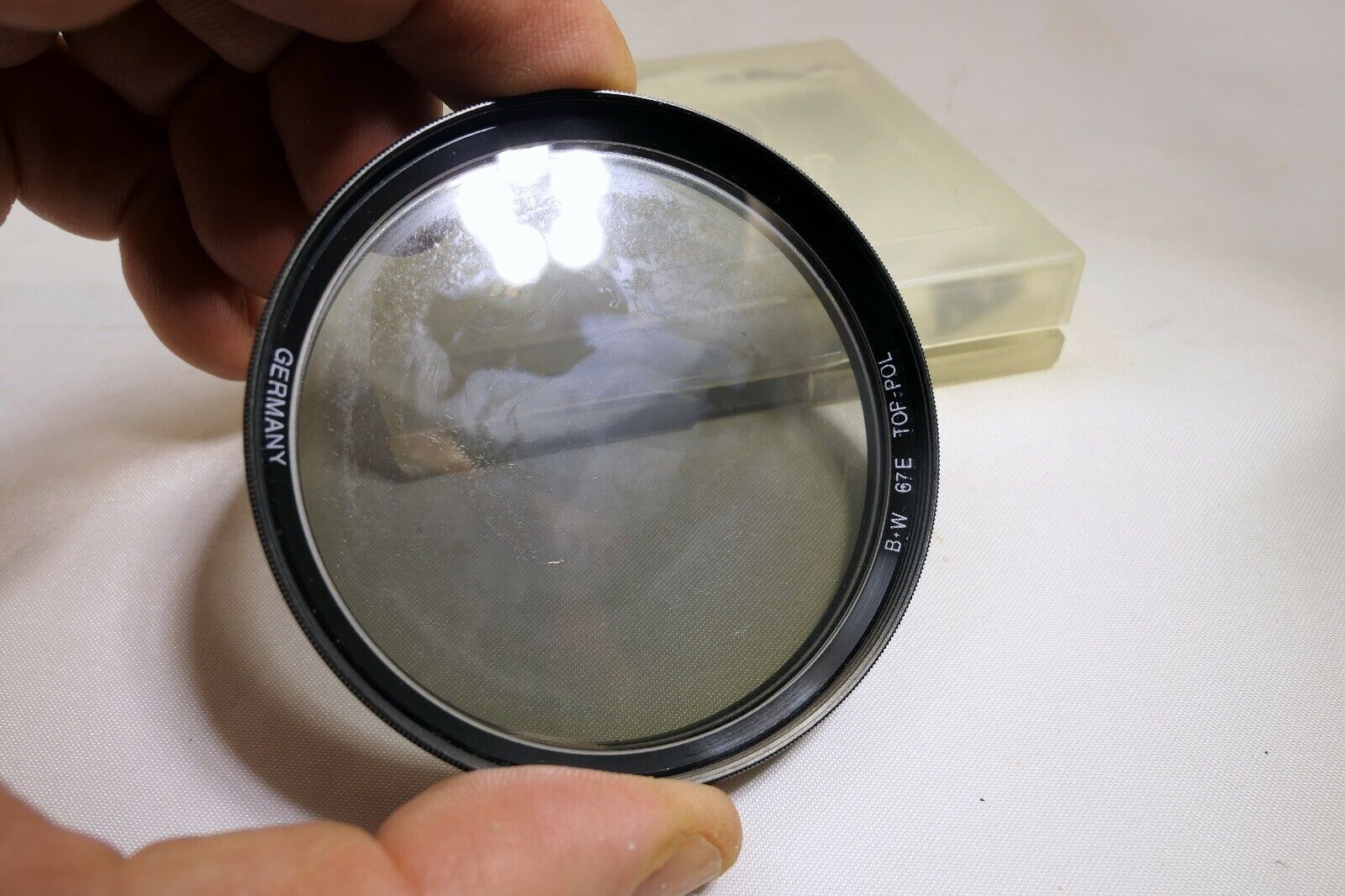 B+W 67mm Polarizer PL TOP POL Germany - damaged coating separation - genuine