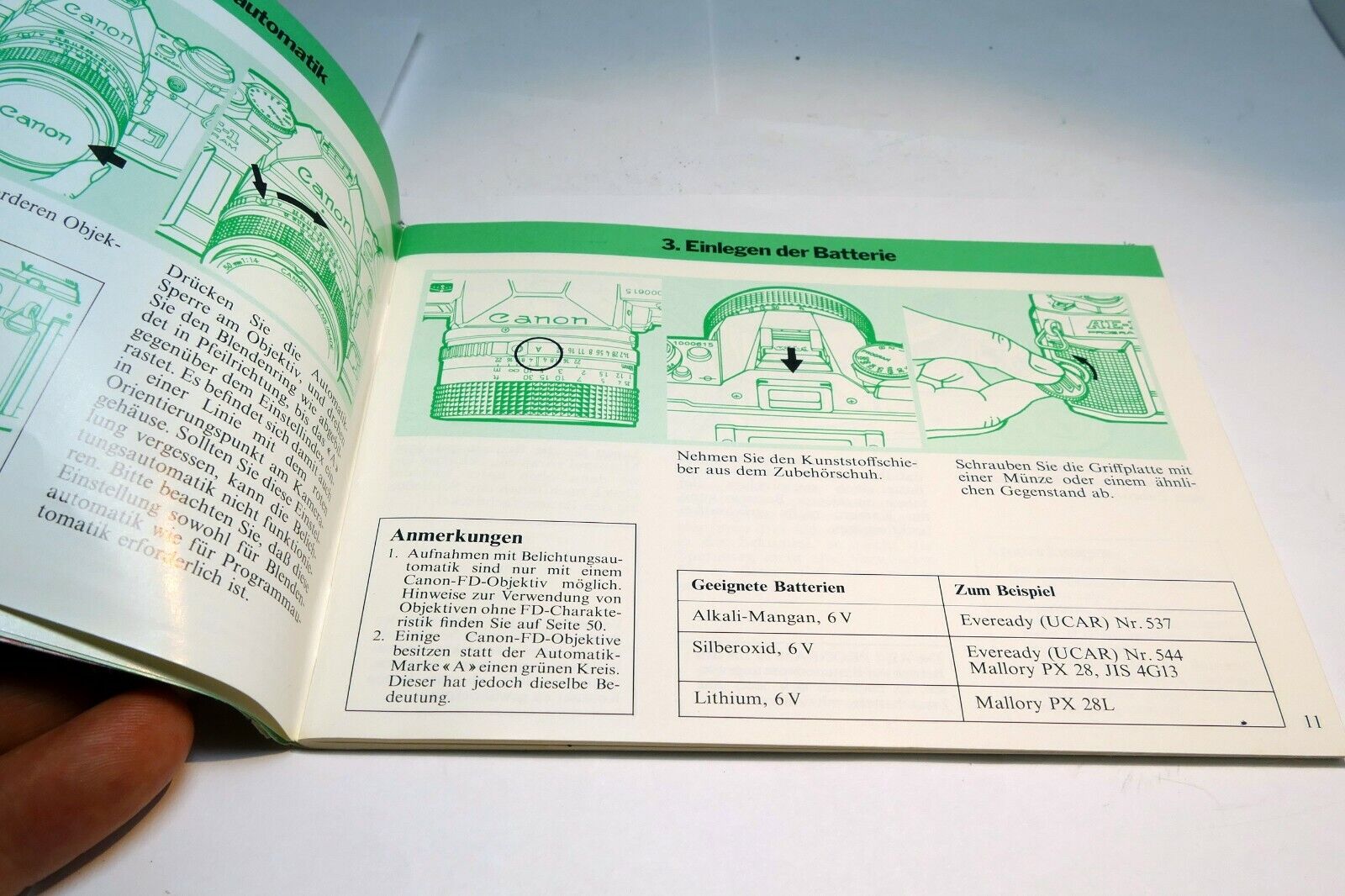 Canon AE-1 program Kameraführung Bedienungsanleitung Deutsche Ausgabe D