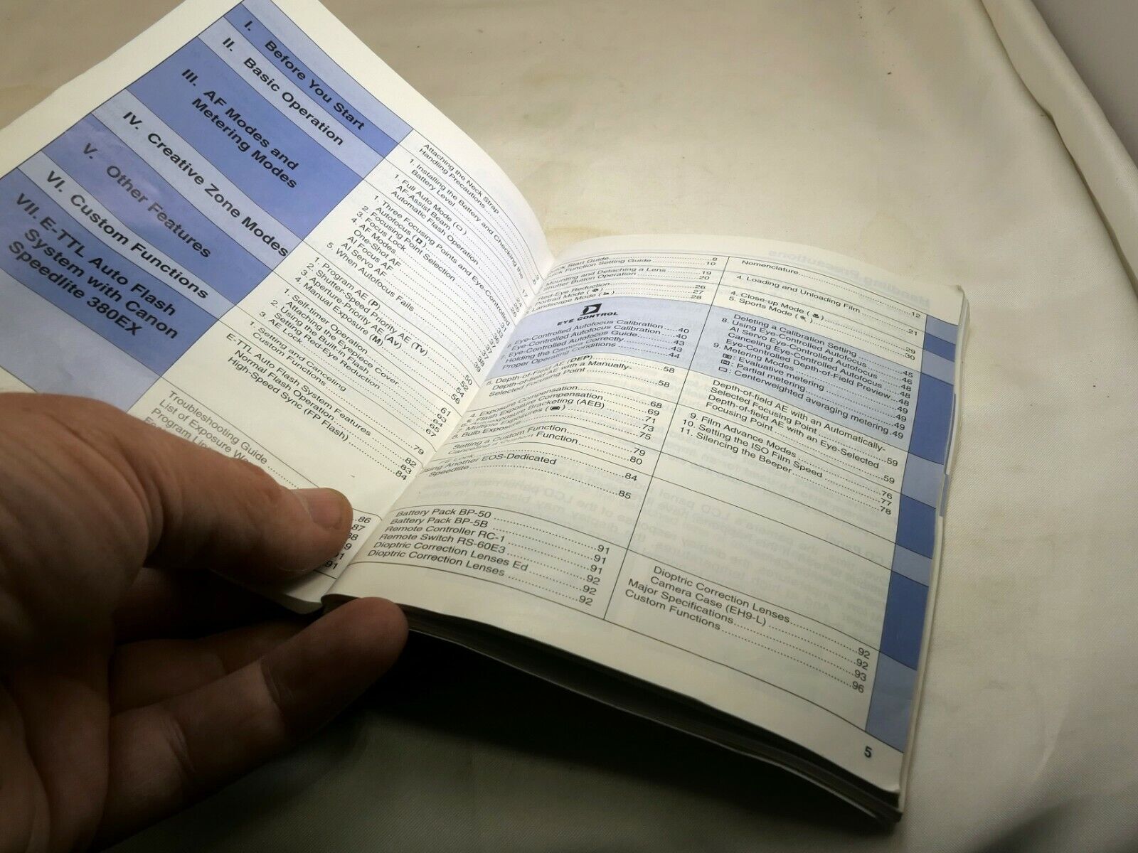 Canon EOS ELAN II II-E Camera Owner's Guide Instructions English E