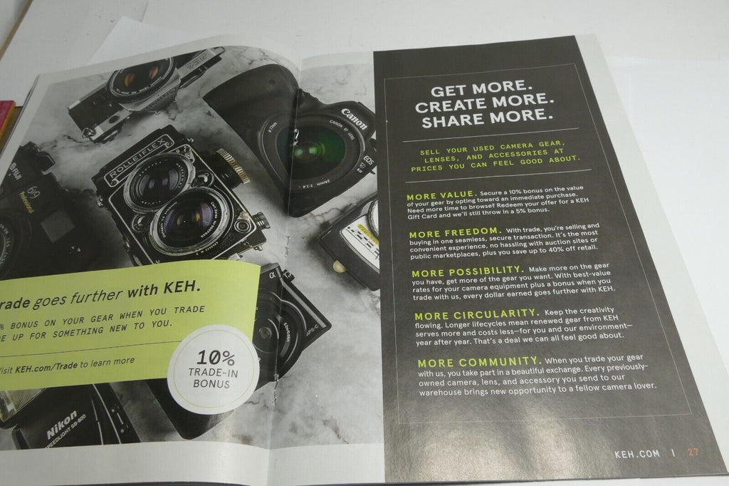 KEH brochure trade-in 10% Bonus information reseller camera gear 2023 Brochure