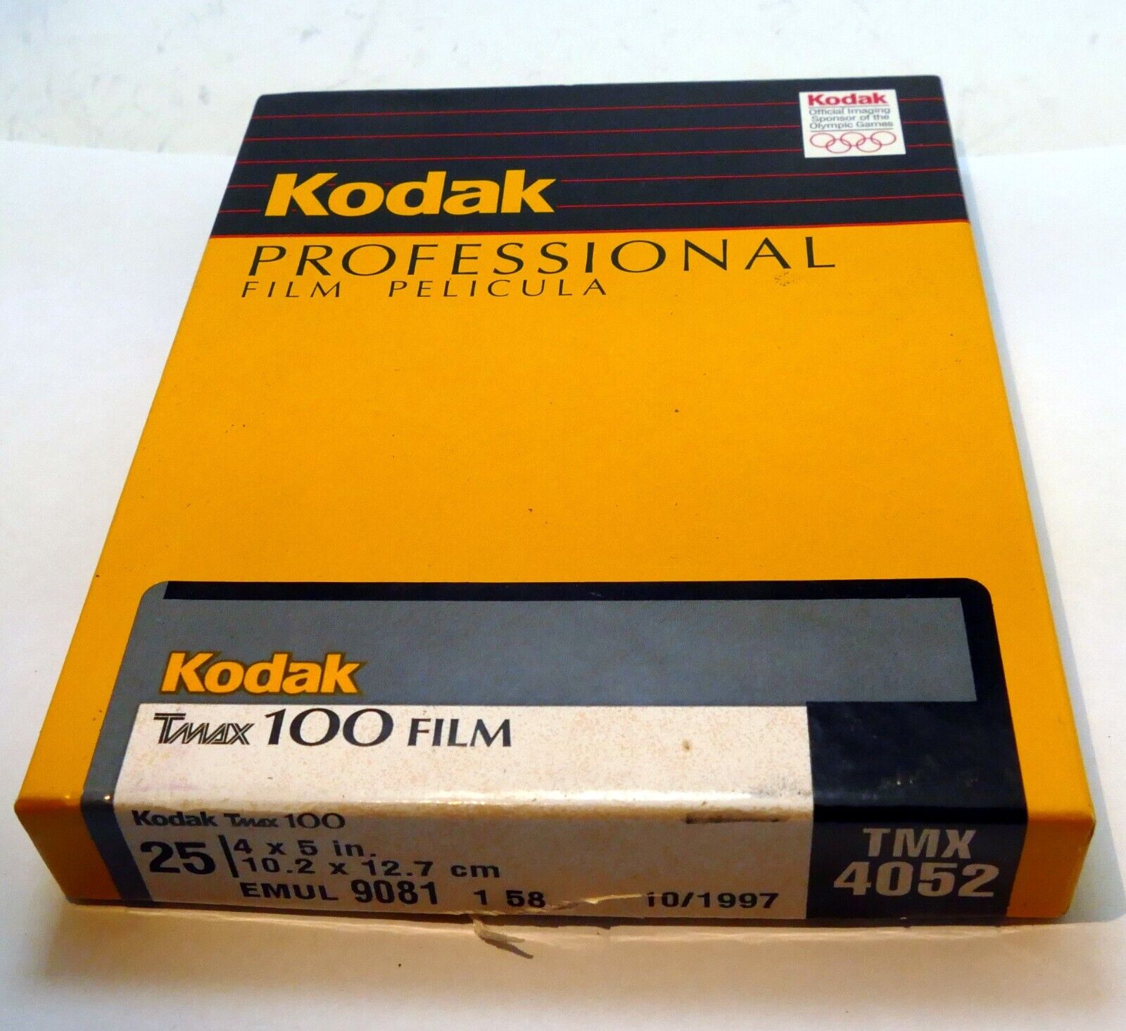 Kodak 100 Tmax 4x5 film, 25 sheets,  exp 1997 - might be exposed / damaged
