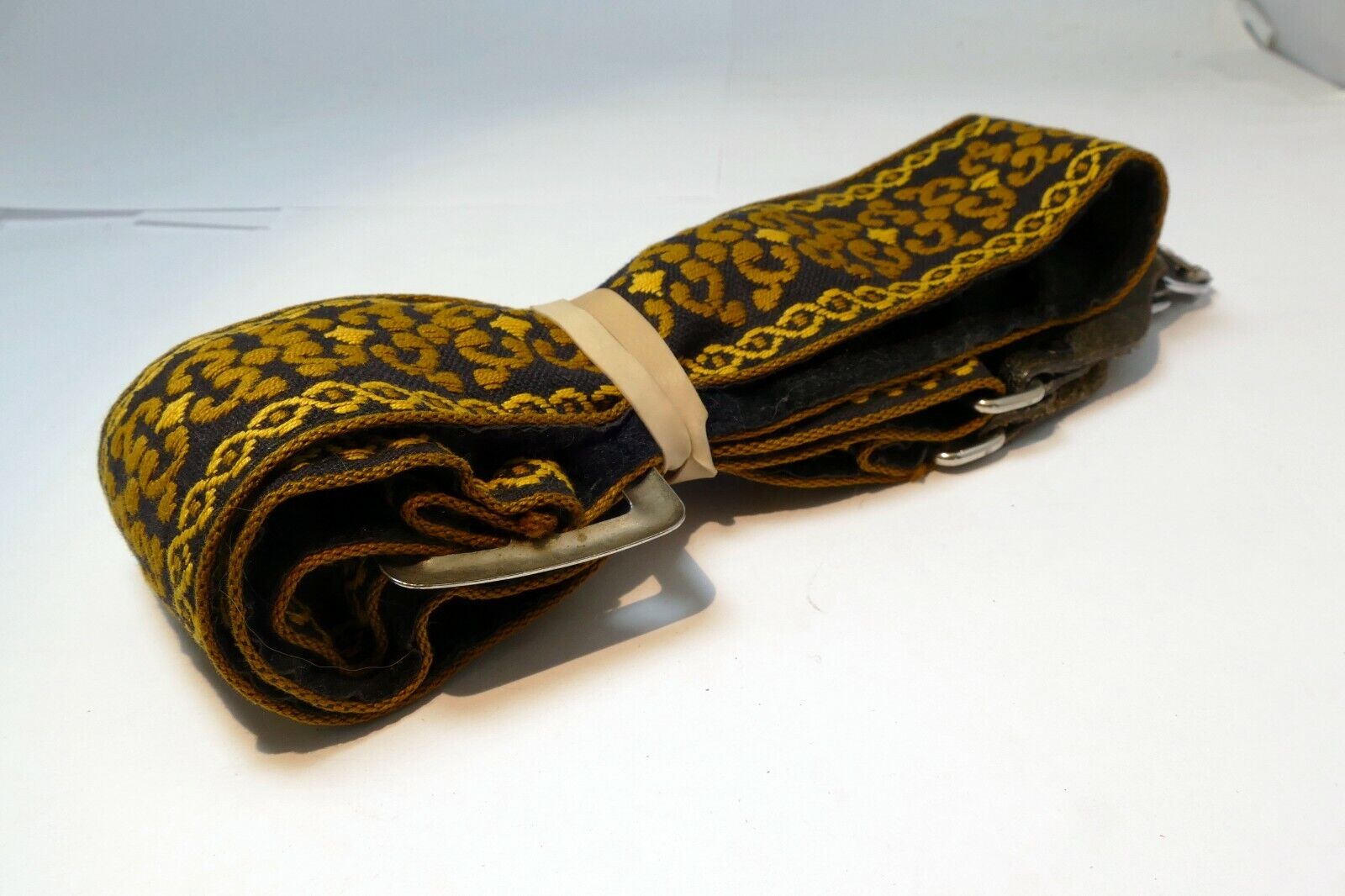 Hippy Style 40" Camera Neck Strap w/ metal ring Gold/Yellow/Black medium format