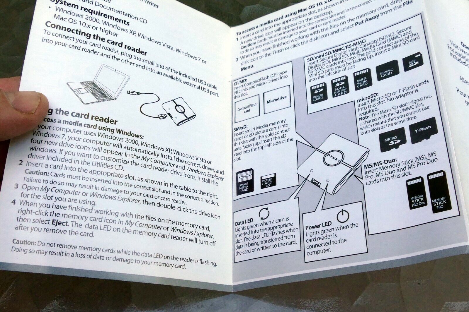 Dynex All-in-1 Memory Card Reader  Guide DX-CR121