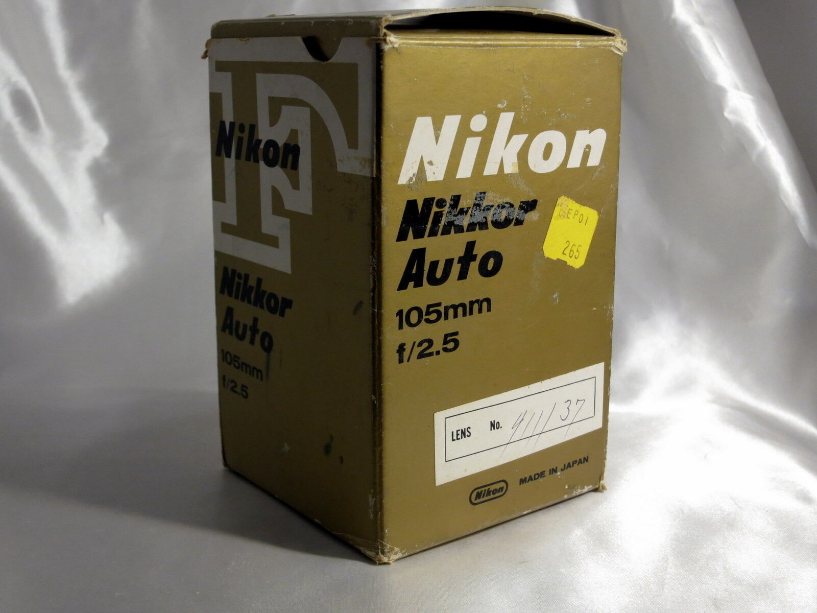 NIKON F Nikkor Auto 105mm f/2.5 Non Ai Lens Empty Box (only!) 5403014