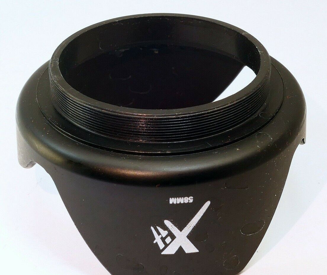 58mm Lens Hood Shade screw in plastic petal flower shaped missing retaining ring