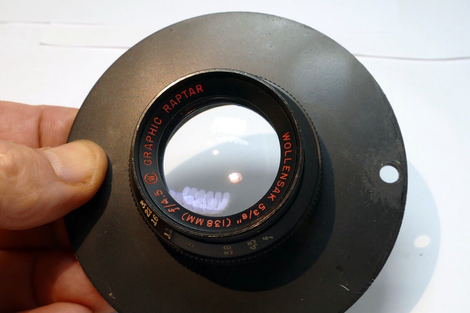 Wollensak 5 3/8" (138mm) f4.5 Graphic Raptar lens