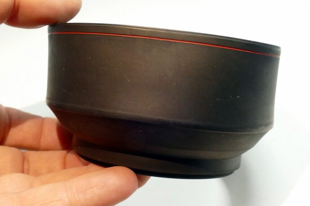 77mm Rubber Lens Hood Shade threaded telephoto with red ring