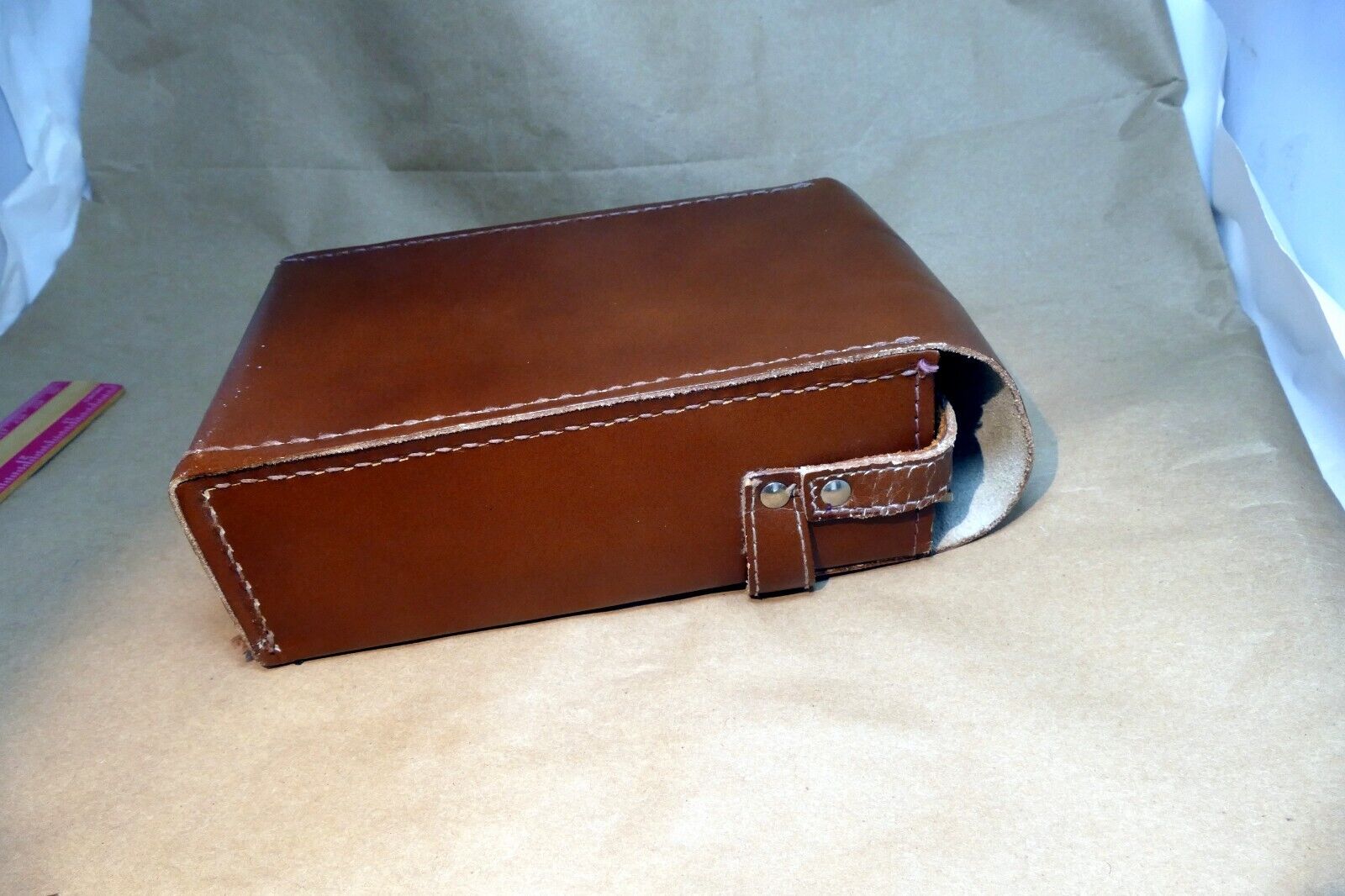 Top Grown Leather Camera Case for Kodak made in USA vintage messenger with strap