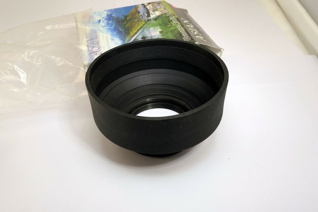 62mm Universal Collapsible Rubber Lens Hood 3-way telephoto normal wide angle