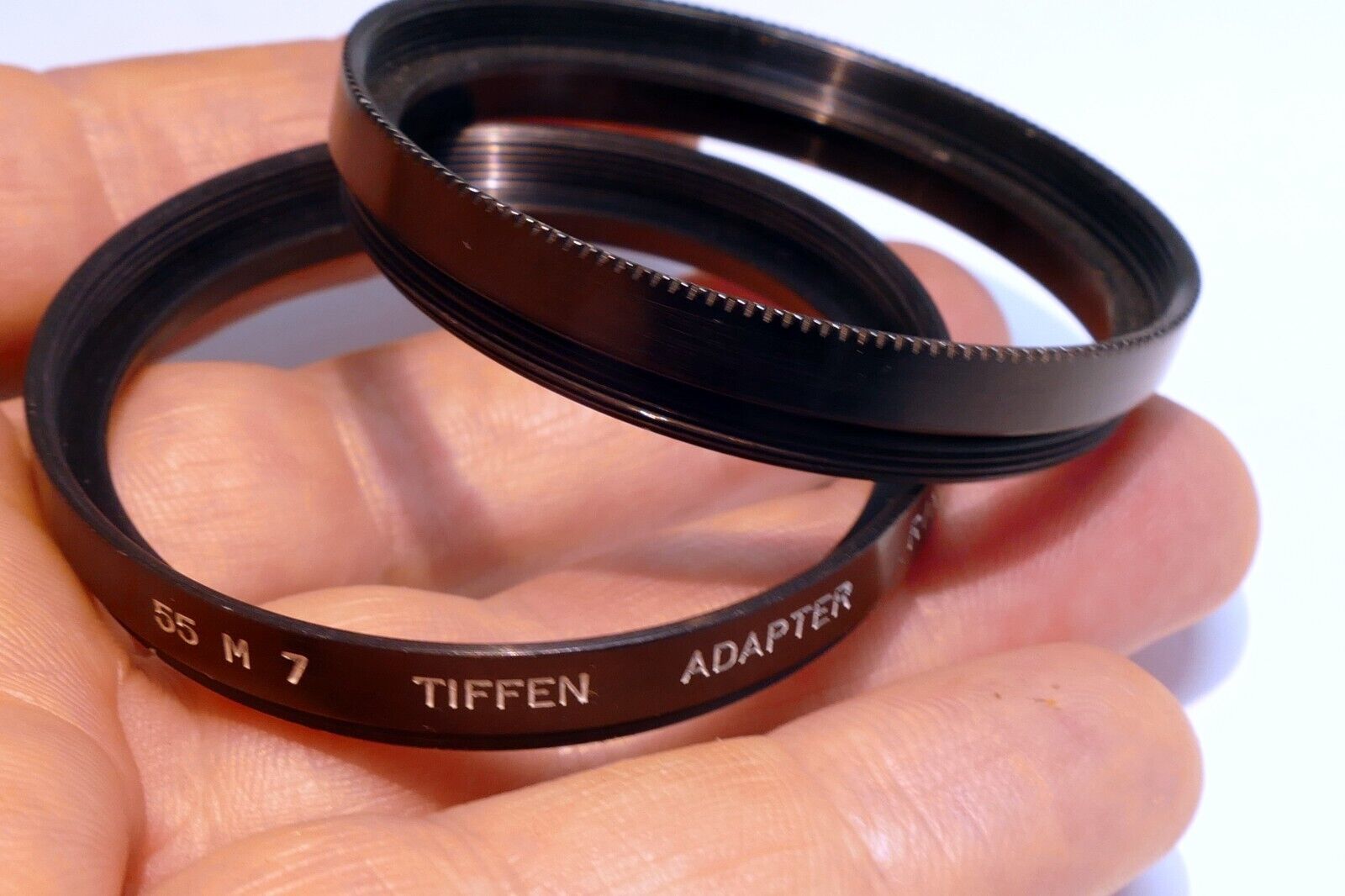 Tiffen 55mm to series 7 VII Filter 54mm ring adapter w/ retaining ring set USA