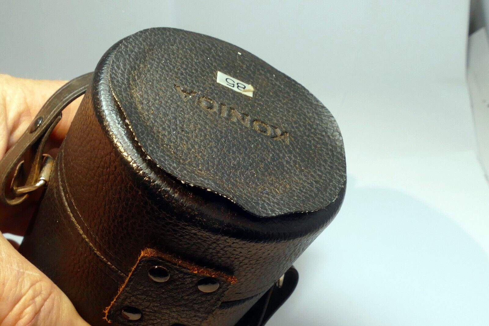 Konica Hexanon  85mm f1.8  AR empty  Hard case for lens genuine OEM vintage