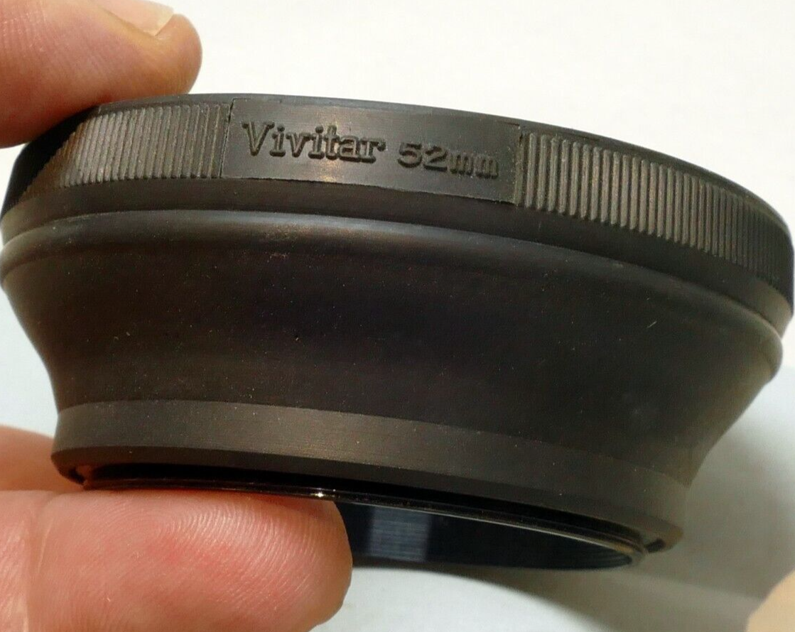 Vivitar collapsible 52mm Rubber Lens Hood Shade  for 50mm f1.4 (ribbed rim)