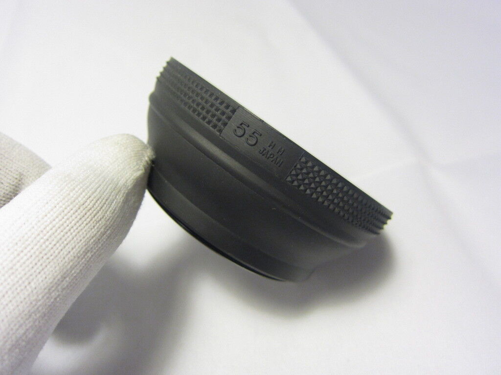 Collapsible Rubber Lens Hood 55mm with filter screw in type Japan 6307006