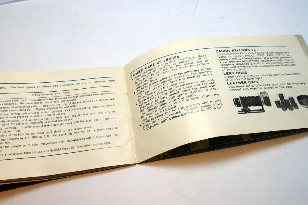 Canon FL lens Sales Brochure Accessory guide