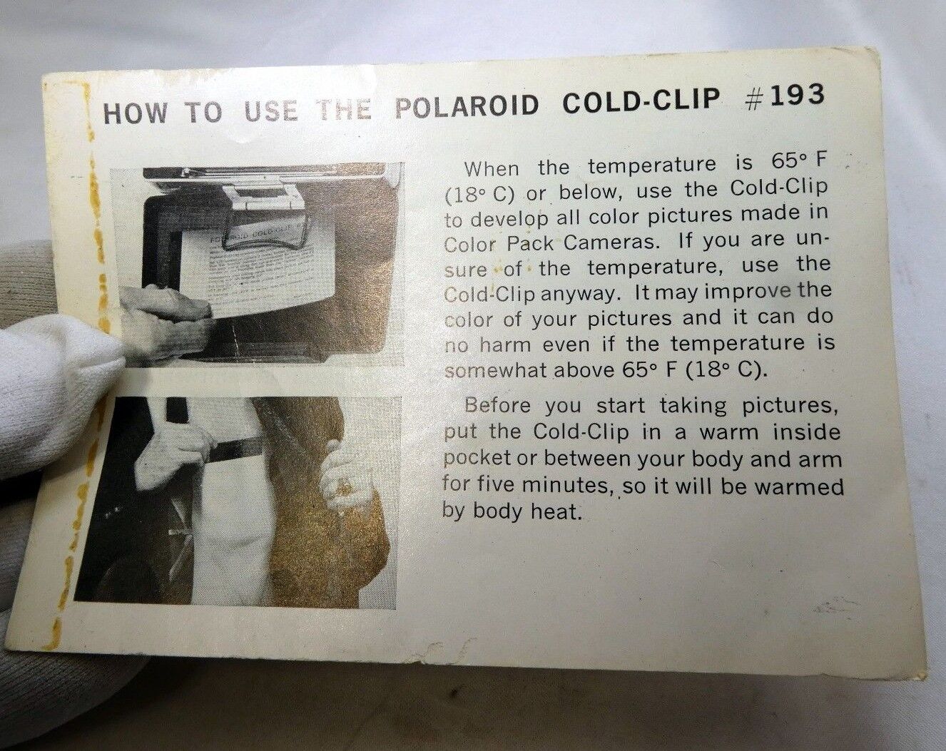 Polaroid Camera How to use Cold Clip  instructions Guide 75 speed