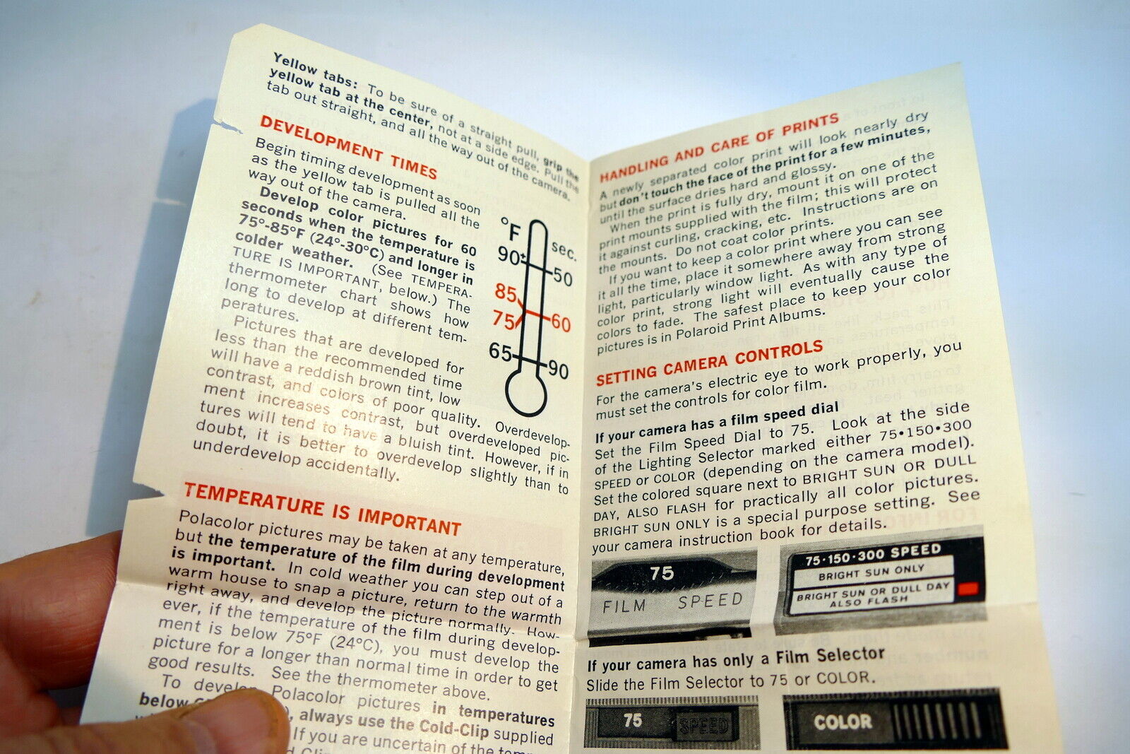 Brochure for Polaroid Type 108 Land film 3 1/4 X 4 1/2 " pack instructions