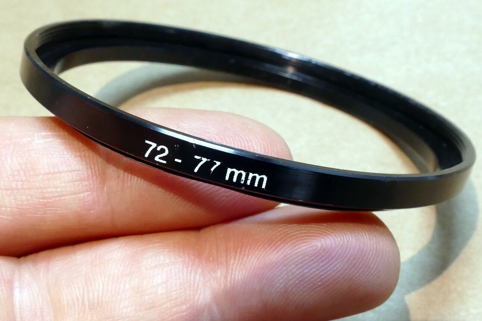 Step-Up Adapter Ring 72mm lens to 77mm filter threads