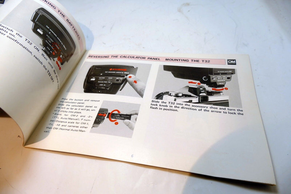 Olympus OM T32 Flash Operating User's Guide English EN Owners Manual Instruction