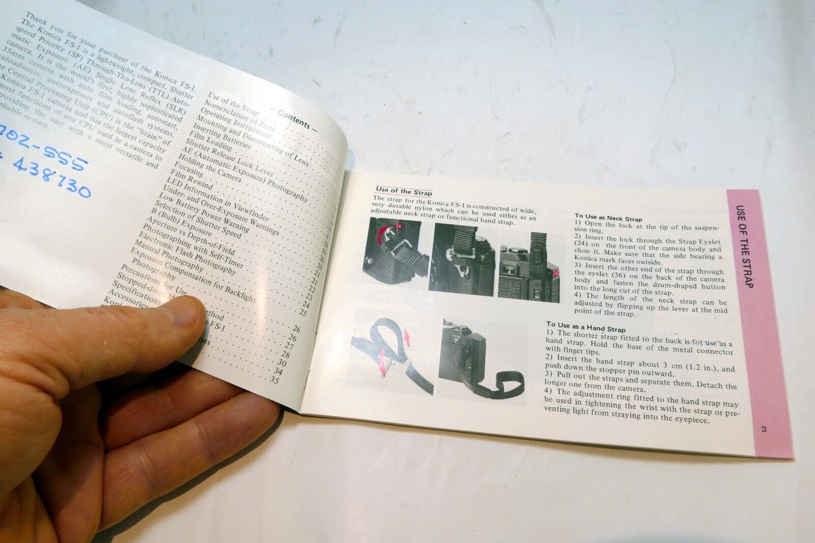 Konica FS-1 Camera guide instruction manual  1980