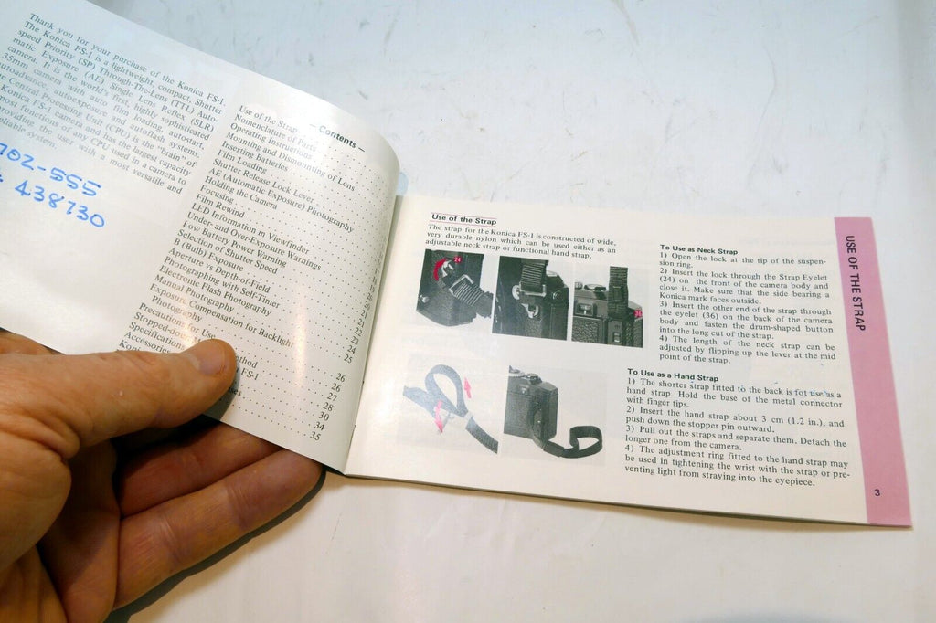 Konica FS-1 Camera guide instruction manual  1980