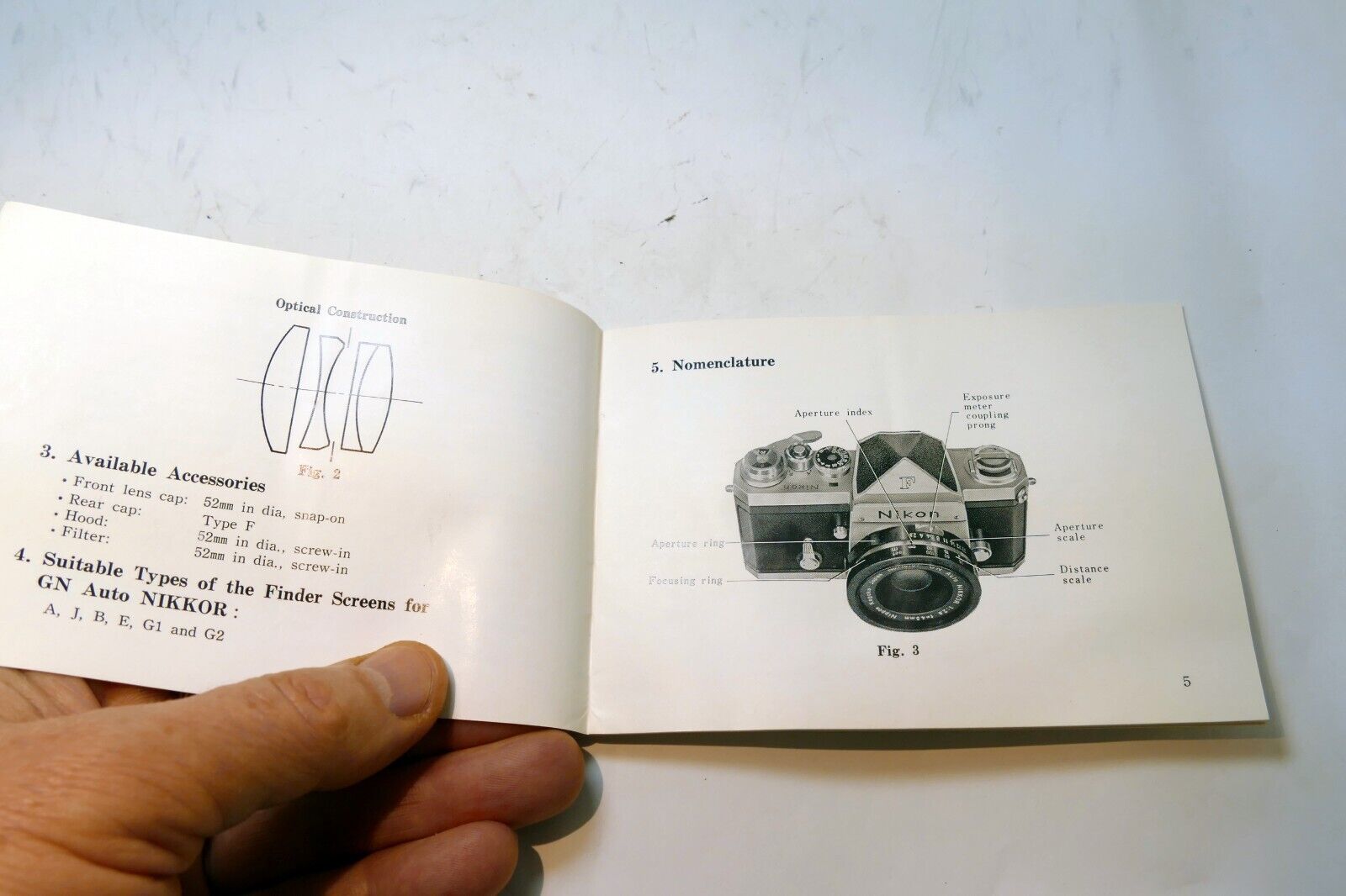 Nikon GN Nikkor 45mm f2.8 F LENS Instruction Guide Manual 1969