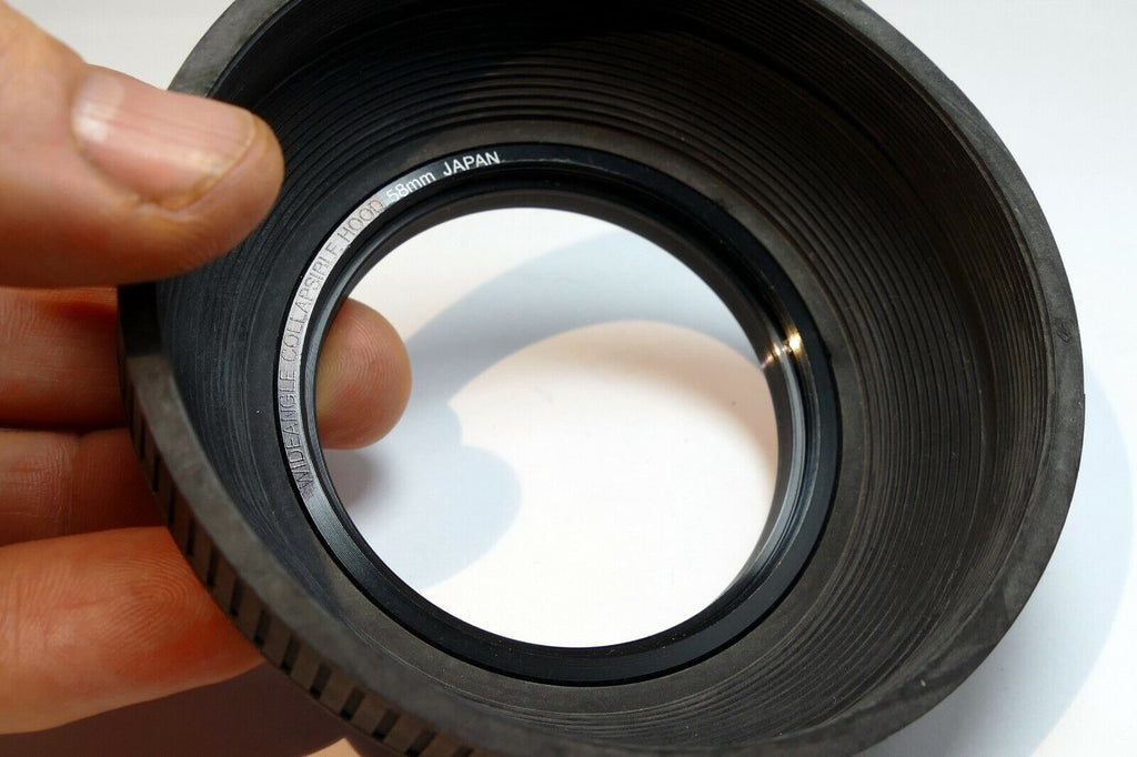 Tiffen 58mm rubber Lens Hood Shade collapsible double threaded