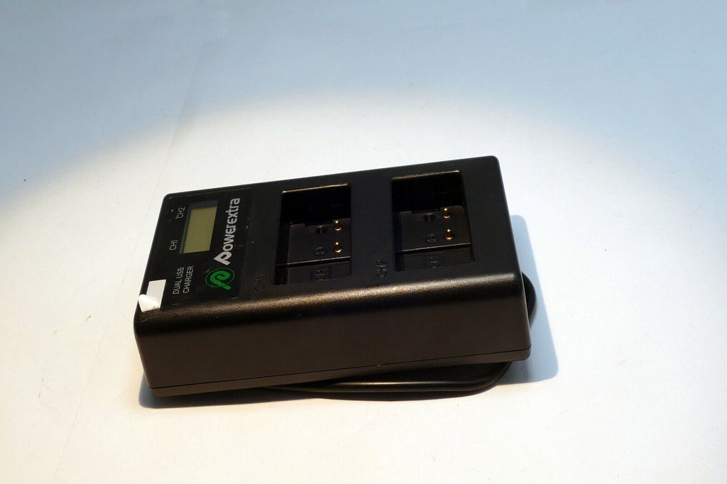 Double Powerextra Battery Charger For Panasonic 2X  DMW-BLC12 for FZ1000 USB