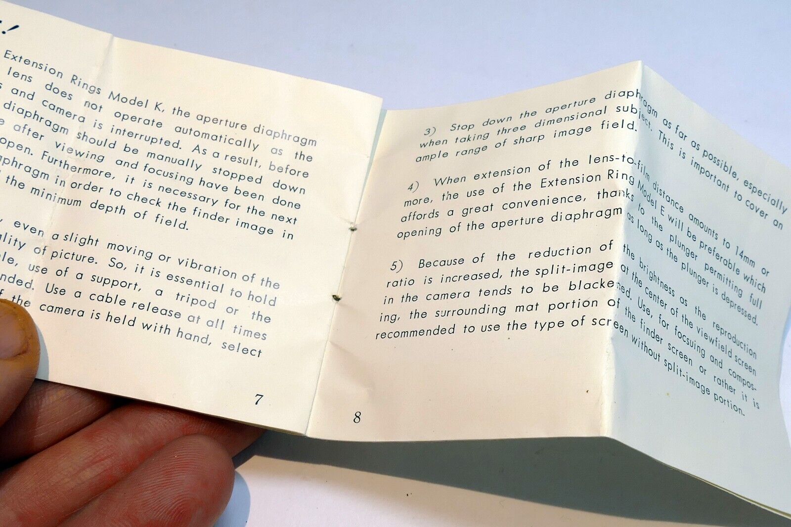 Nikon Model K Extension Rings Macro  Instruction Guide (EN) Manual