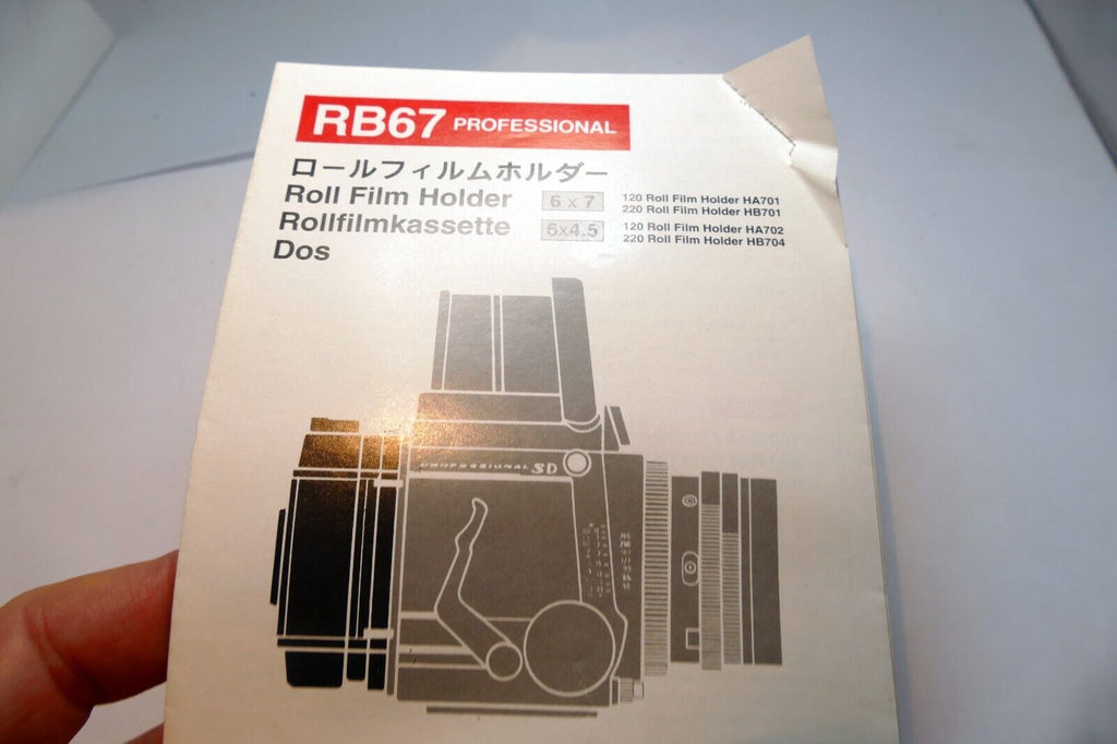Mamiya RB67 Roll film Back Holder Instructions Guide Manual HA701 HB701