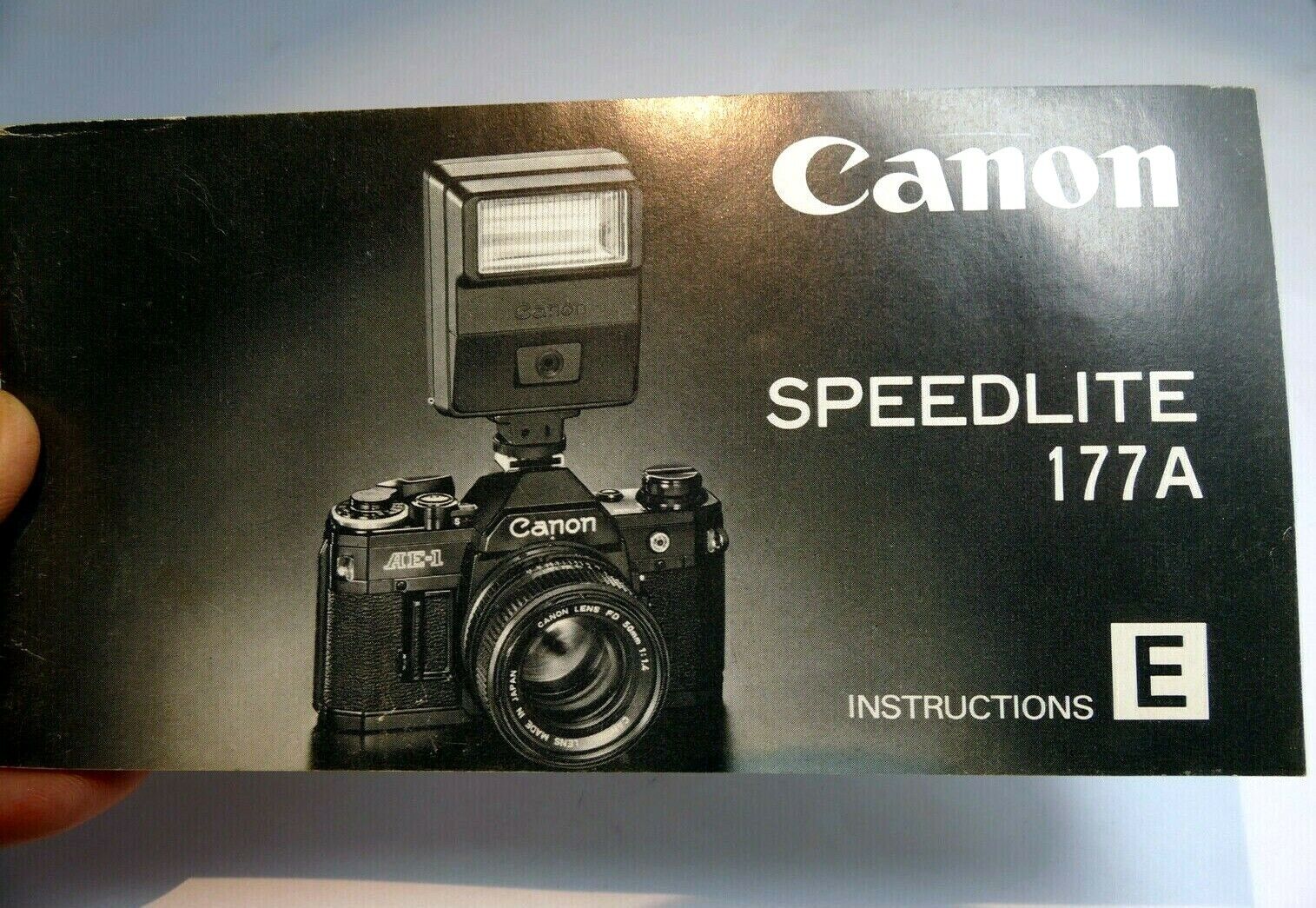Canon Speedlight 177A flash Instructions manual Guide English E