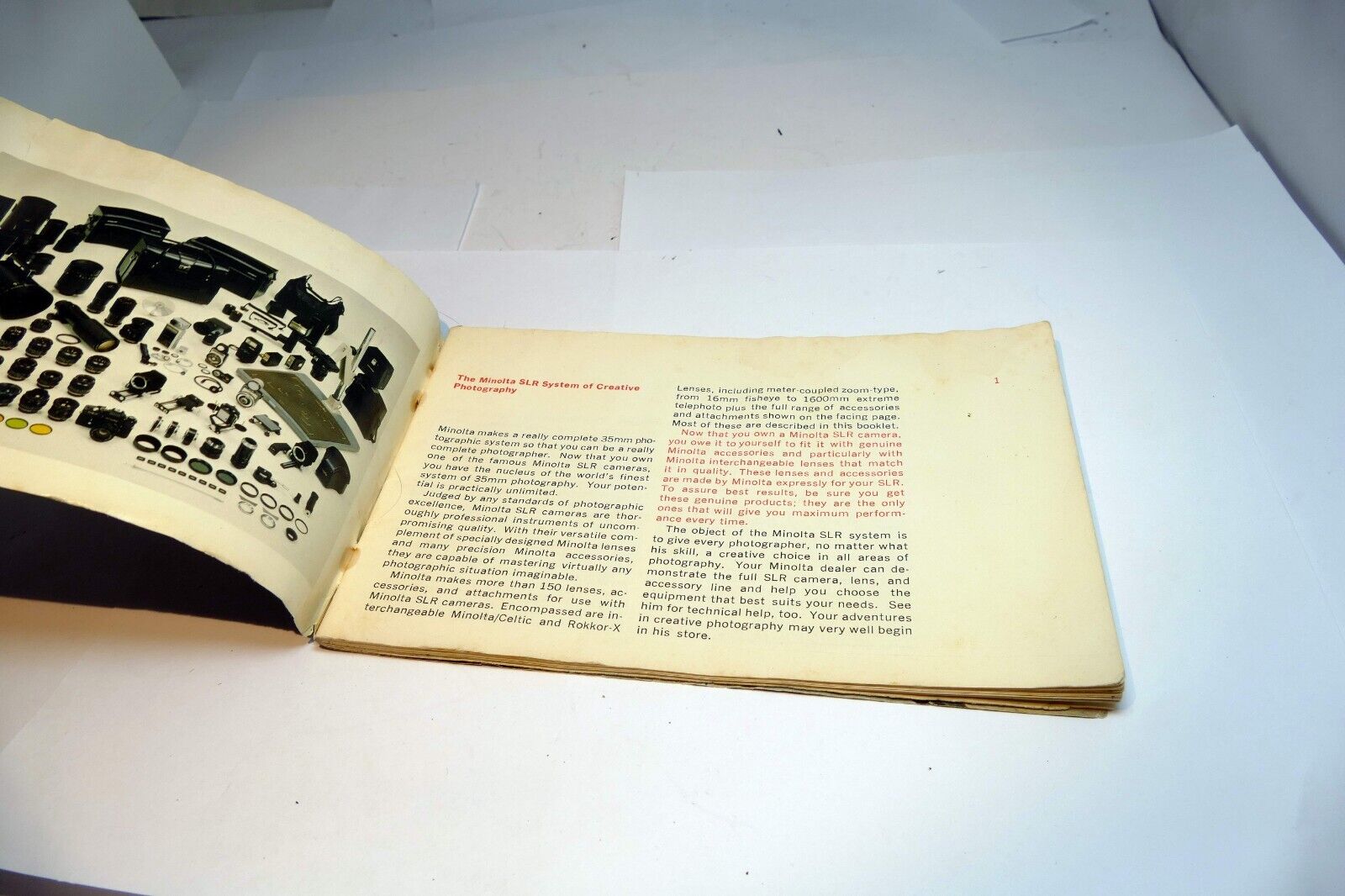Guide To Minolta SLR Camera System SRT  Celtic Rokkor Lens Brochure Add SRT 101