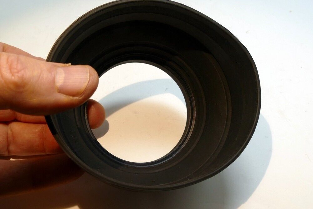 67mm Rubber Collapsible Lens Hood Shade threaded screw in 3- way telephoto wide