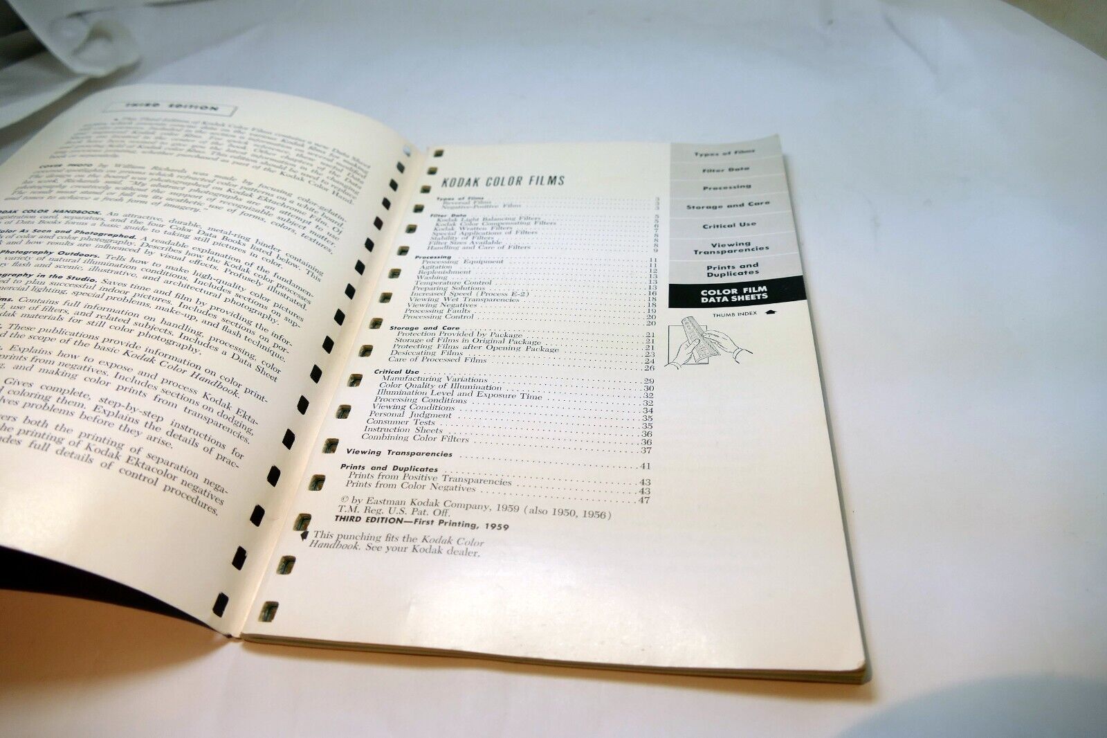 Kodak Color Films Brochure - Data Book third edition 1959 Photo guide