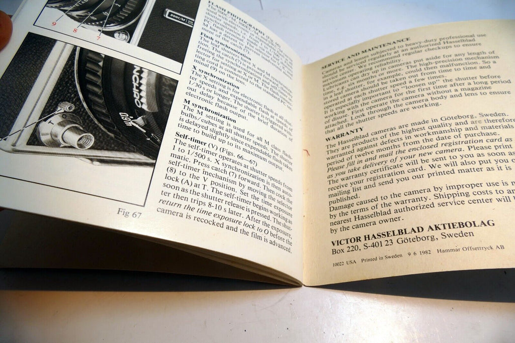 Hasselblad 500 C/M EL/M SWC  Camera Manual Instruction Guide - English - OEM