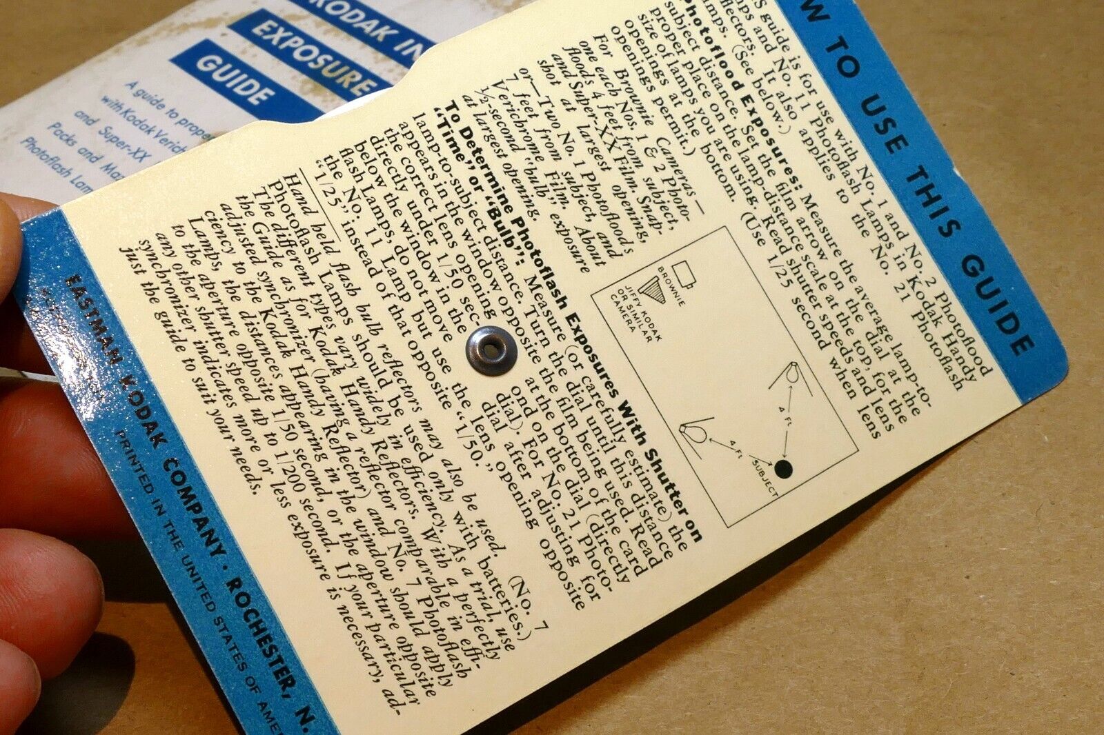 Kodak Indoor Exposure Guide 1211 Calculator Exposure Wheel Super-XX Panatomic