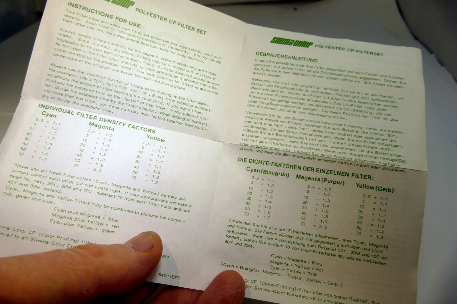 CP Simma-Color  Filter Guide Brochure