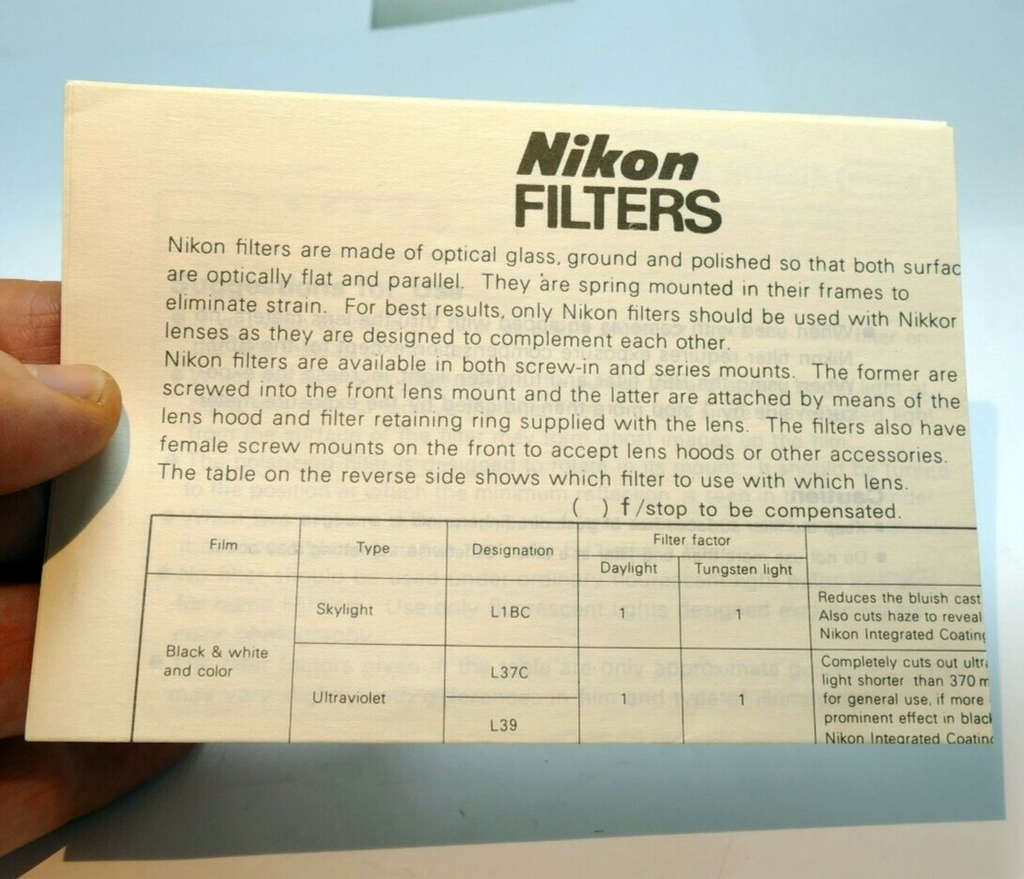 Nikon FE camera registration card 1980 genuine OEM - mint