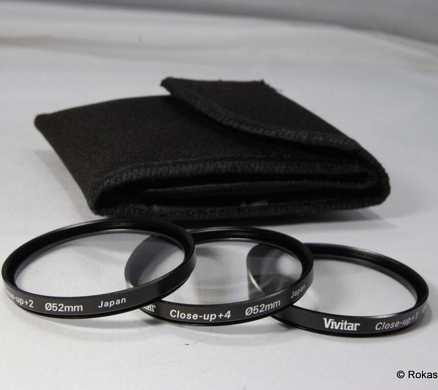 Vivitar 52mm kit +1, +2, +4  Filter macro close-up lens set