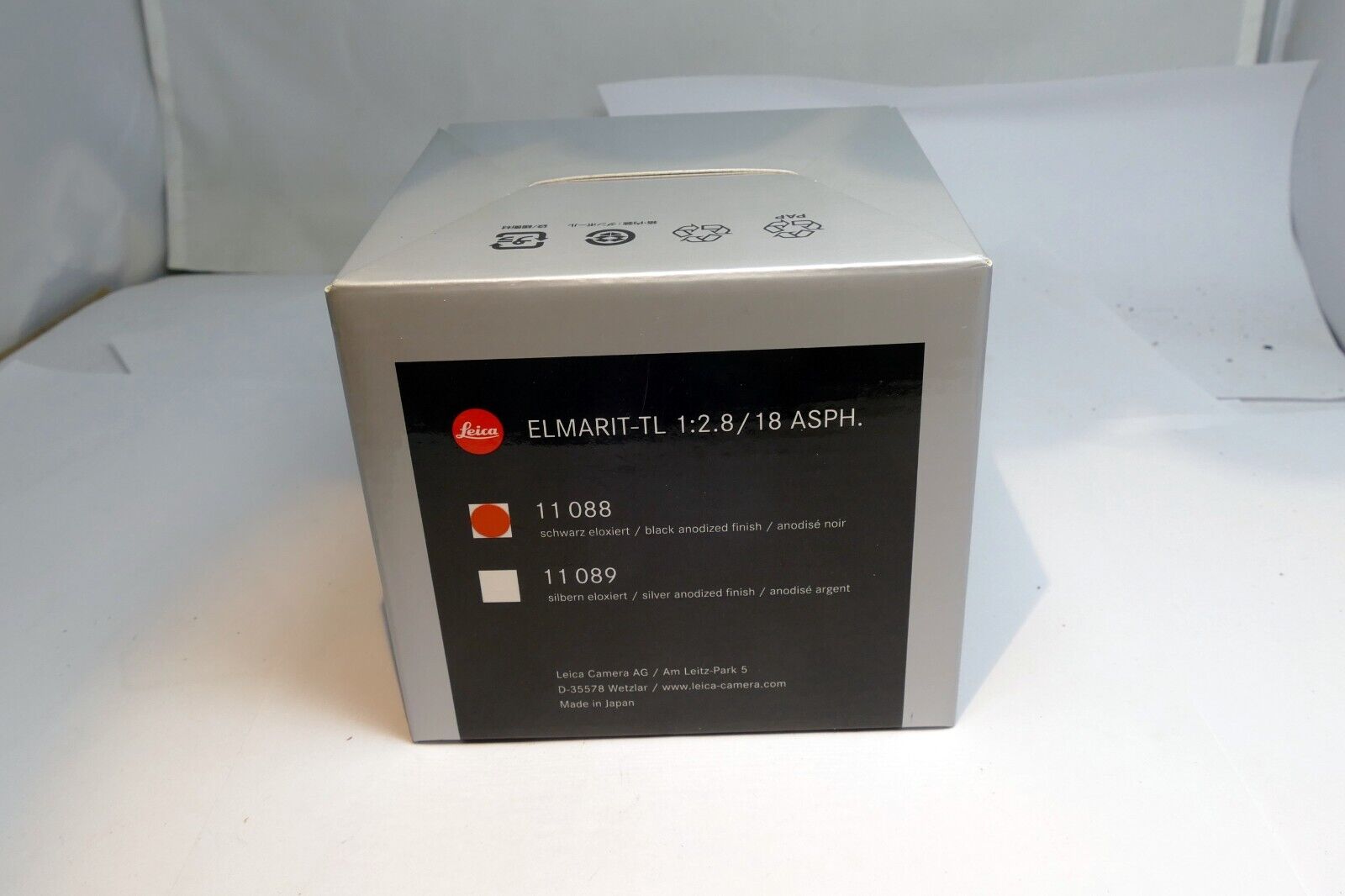 Empty Box for 11088 Leica  Elmarit-TL 18mm f2.8 Asph. lens  (Box only )