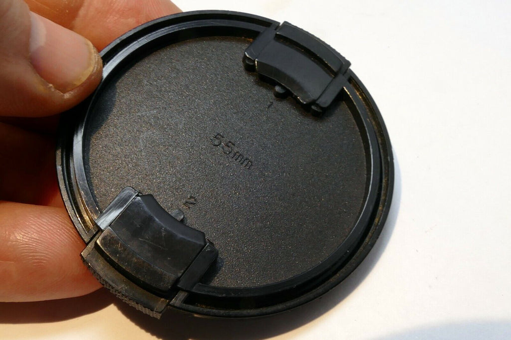 Kalimar 55mm Front Cap lens  plastic black with white logo