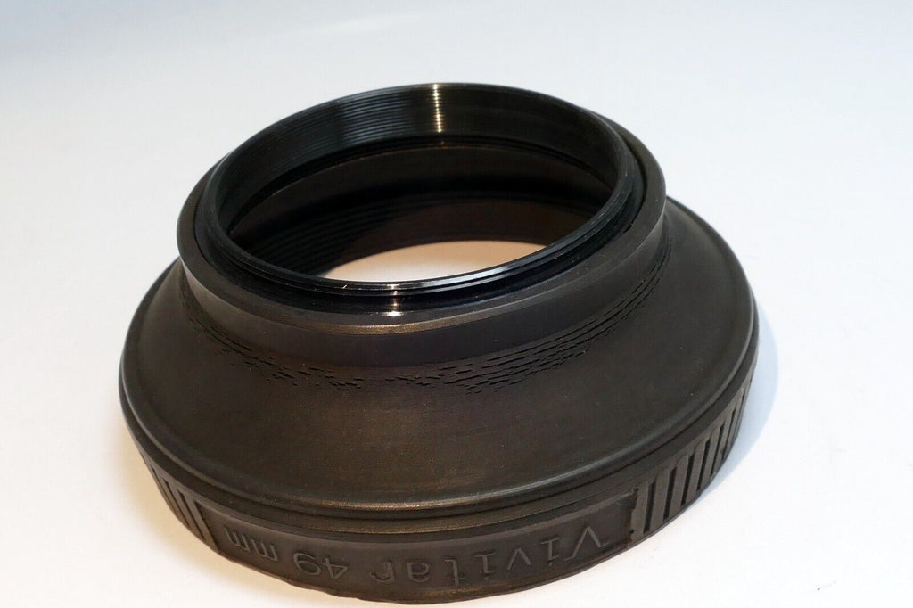 Vivitar 49mm  Rubber Lens Hood Shade  double threaded for 50mm f1.7 f2