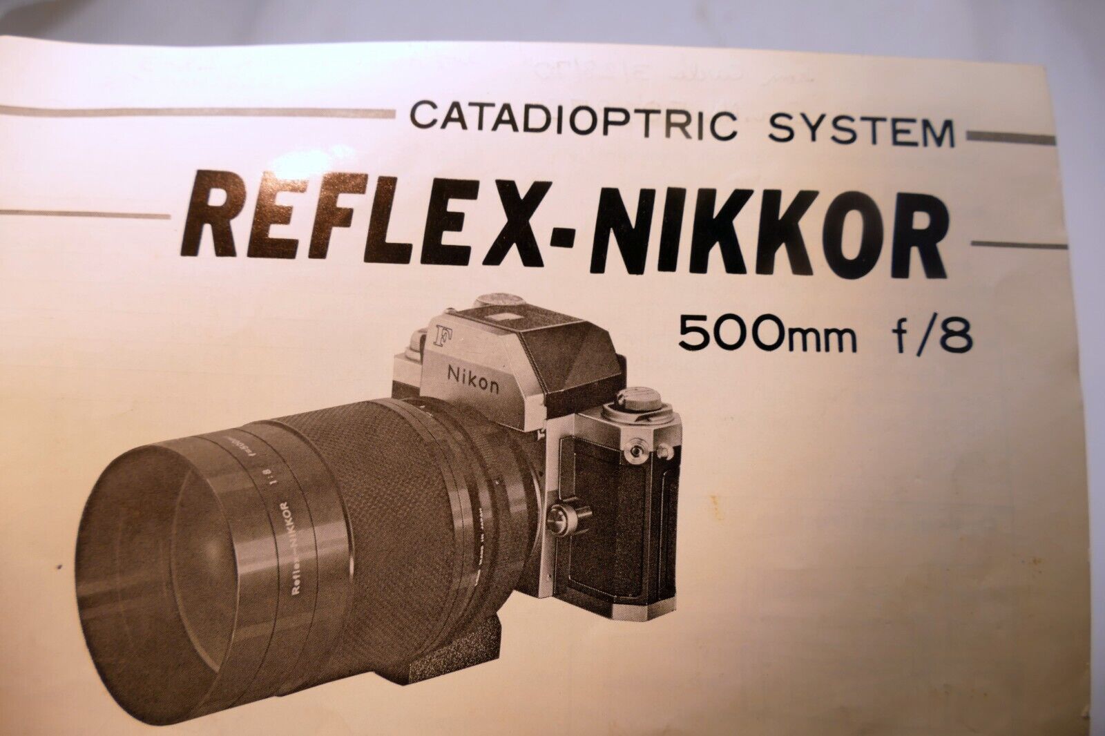 Nikon Reflex-Nikkor 500mm f8 CATADIOPTRIC FLENS Instruction Guide Manual