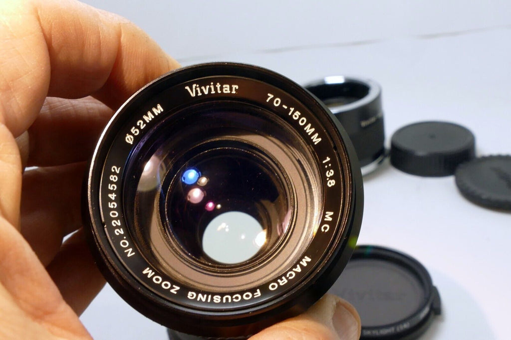 Vivitar 70-150mm f3.8 Manual Focus Lens w/ 2X teleconver Olympus OM mount - MINT