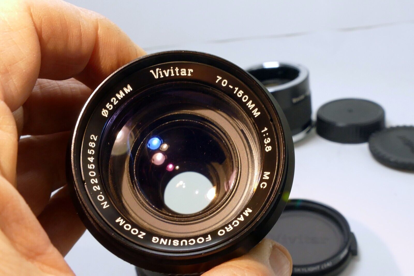 Vivitar 70-150mm f3.8 Manual Focus Lens w/ 2X teleconver Olympus OM mount - MINT