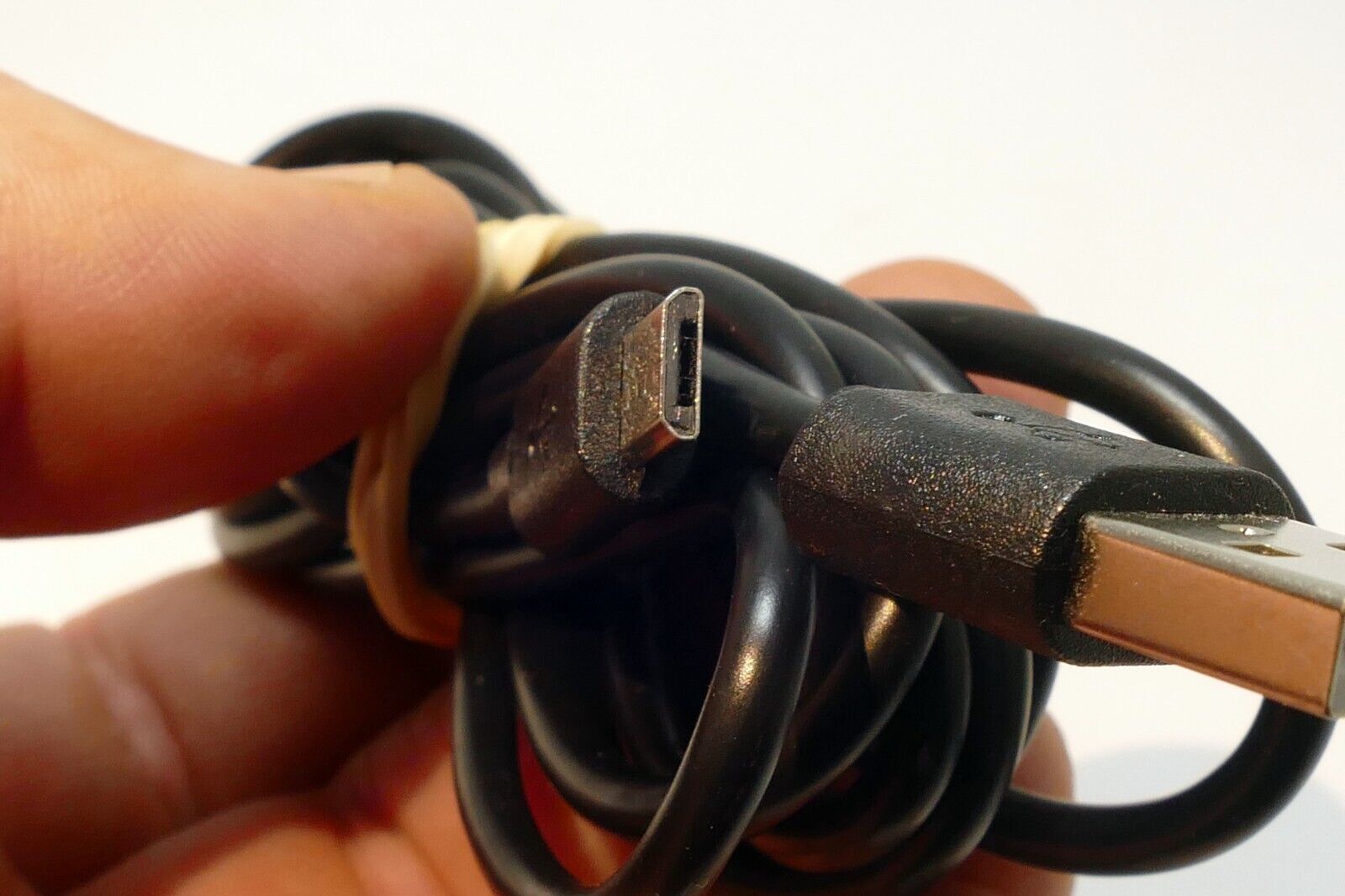 Mcro B to USB type A 2.0 Cable Black 3 feet long