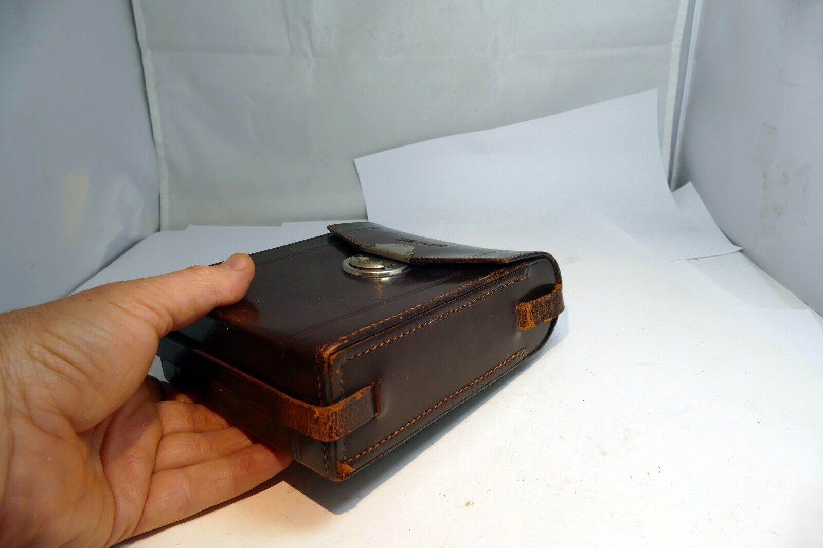 KODAK folding CAMERA MESSENGER CASE  leather genuine - vintage EOM