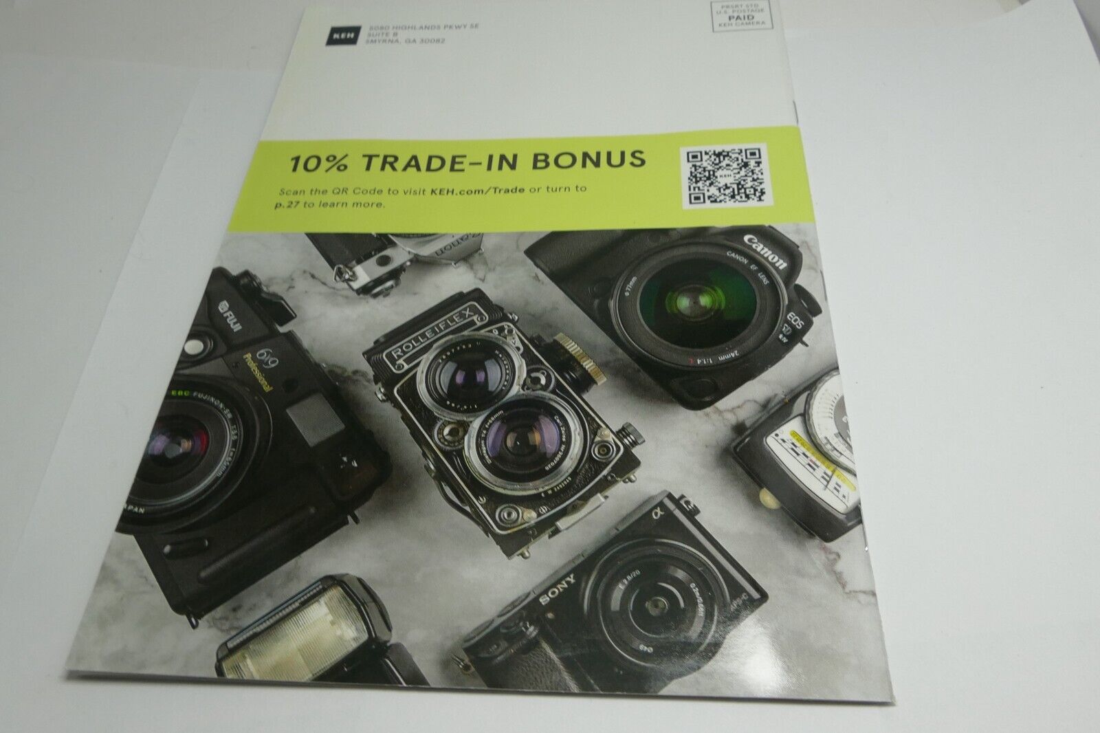 KEH brochure trade-in 10% Bonus information reseller camera gear 2023 Brochure