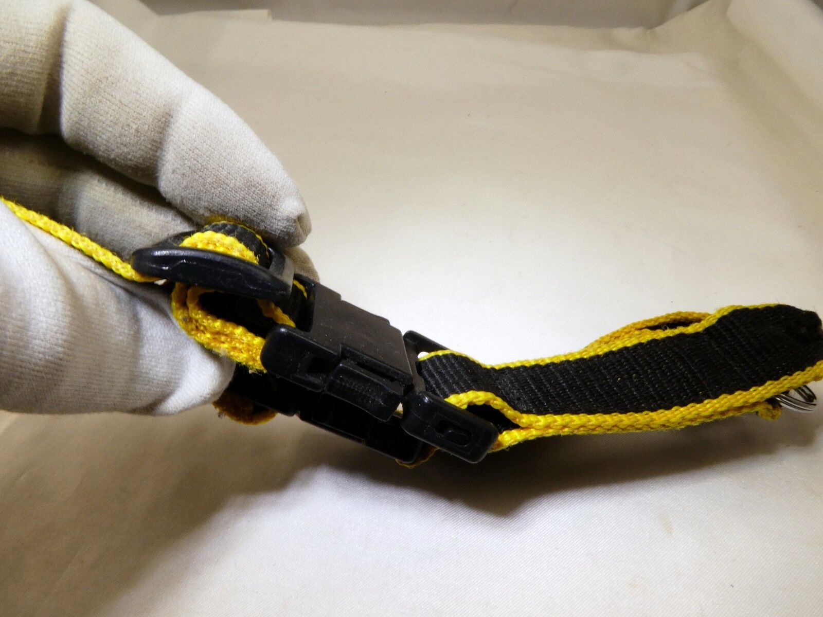 Camera Strap Yellow Black Leather 1.5"  Wide FE FE2 FM2n quick release 